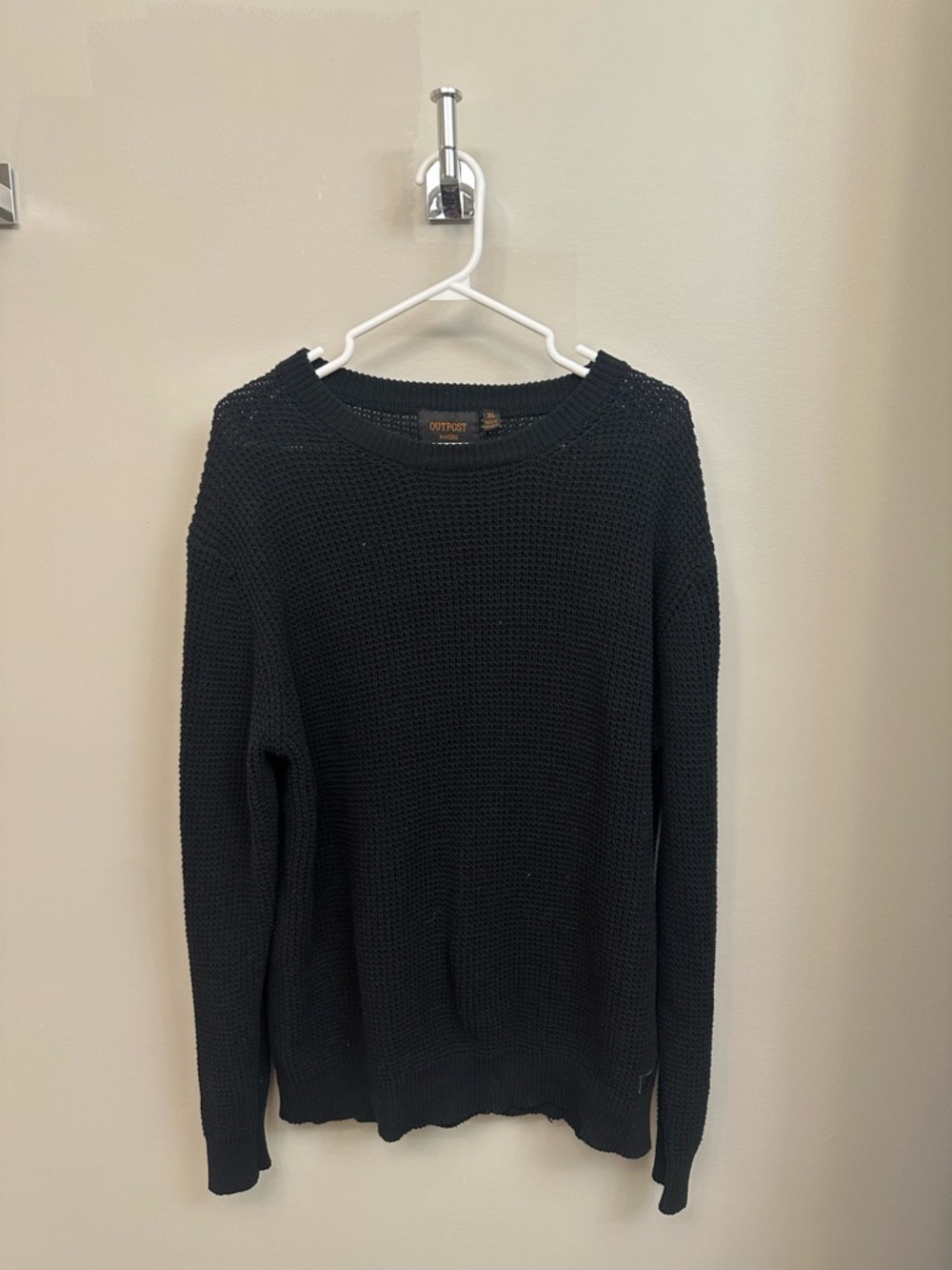 Women's Black Crewneck Knit Sweater